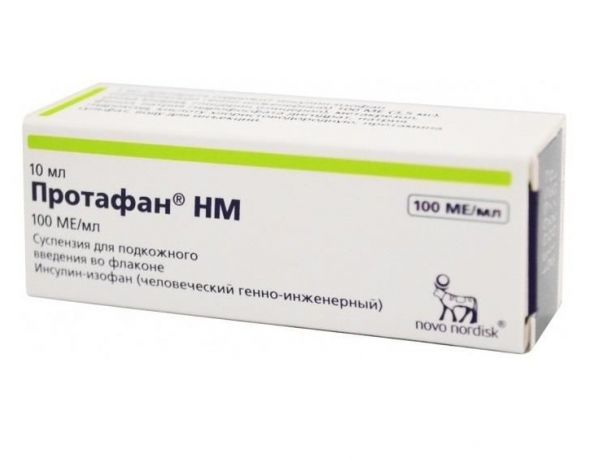 Протафан hm 100ме/мл 10мл суспензия для подкожных инъекций №1 флакон (Novo nordisk a/s)