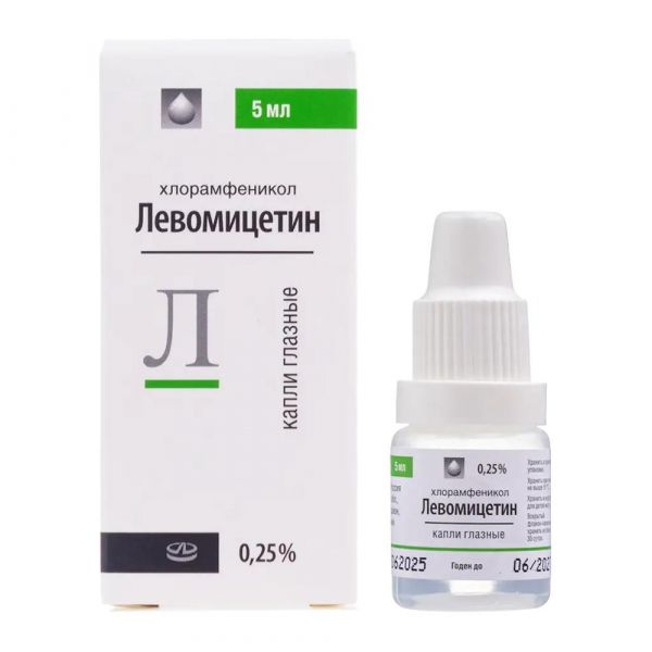 Левомицетин 0.25% 5мл капли глазн. №1 фл.-кап. (Лекко фф зао_1)