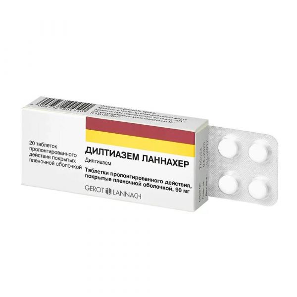 Дилтиазем 90мг таб.п/об.пл.пролонг. №20 (G.l.pharma gmbh_2)