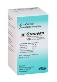 Сталево 150мг+37,5мг+200мг таб.п/об.пл. №30 (ОРИОН ФАРМА)