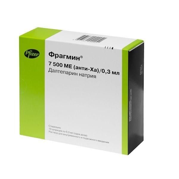 Фрагмин 7500ме 0,3мл р-р д/ин. №10 шприц (Pfizer mfg. belgium n.v.)