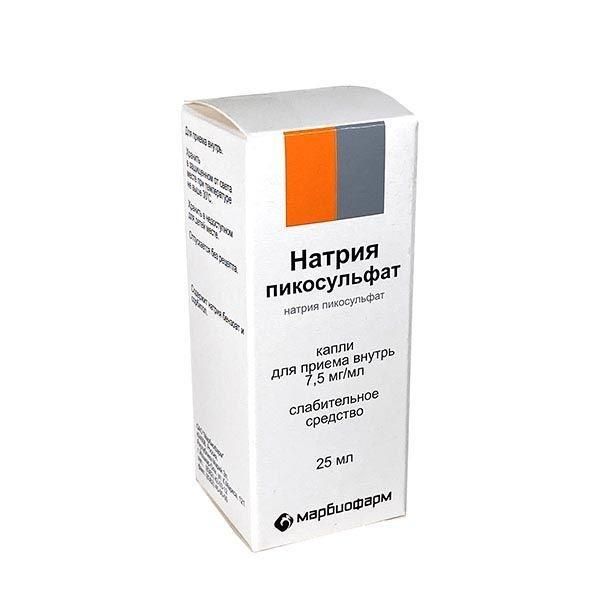 Натрия пикосульфат 7,5мг/мл 25мл капли д/пр.внутр. (Марбиофарм оао)