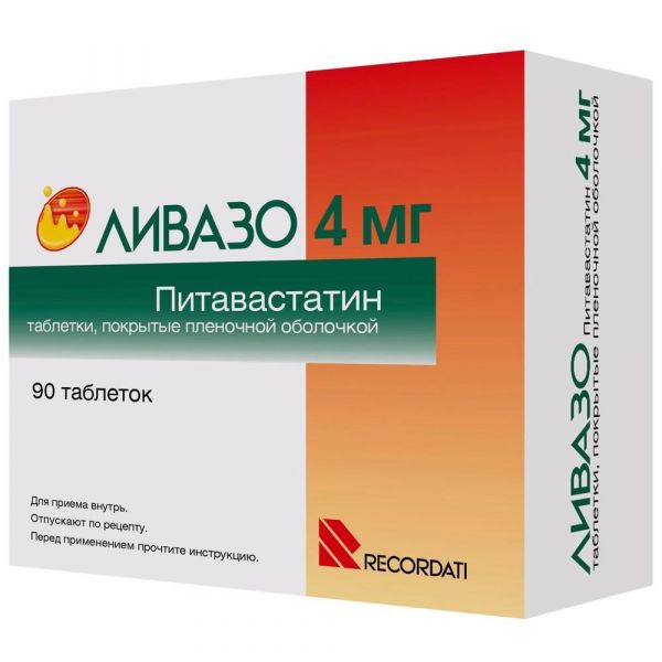 Ливазо 4мг таб.п/об.пл. №90 (Pierre fabre medicament production/recordati industria chimica)