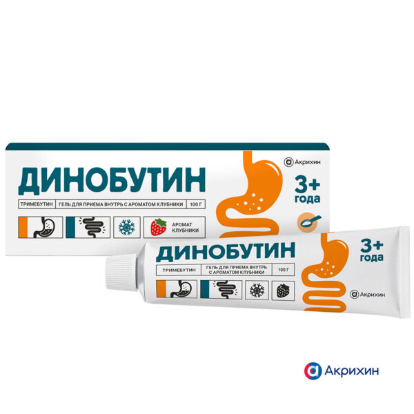 Динобутин 8,9мг/г 100г гель д/пр.внутр. туба  клубника (Акрихин хфк оао_3)