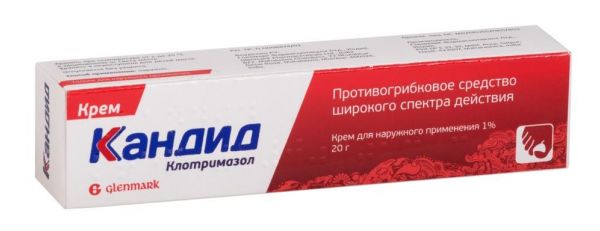 Кандид 1% 20г крем д/пр.наружн. №1 туба (Glenmark pharmaceuticals ltd)