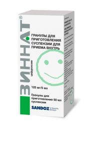 Зиннат 125мг/ 5мл 50мл гран.д/сусп.д/пр.внутр. №1 фл.ложк.мерн. (ГЛАКСО)