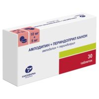 Амлодипин-периндоприл 10мг+5мг таб. №30 (КАНОНФАРМА)