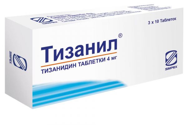Тизанил 4мг таблетки №30 (Simpex pharma pvt ltd)