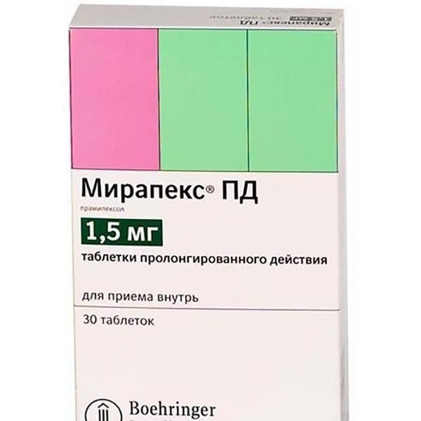 Мирапекс пд 1.5мг таб.пролонг. №30 (Rottendorf pharma gmbh)