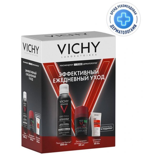 VICHY (Виши) ом набор пена д/бр.п/раздр. 200мл +дез. 50мл +шамп. 50мл (Vichy laboratoires)