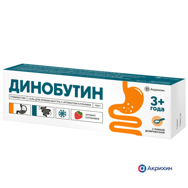 Динобутин 8,9мг/г 100г гель д/пр.внутр. туба  клубника (Акрихин хфк оао_3)