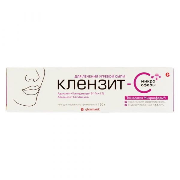 Клензит-с микросферы 30г гель д/пр.наружн. №1 туба (Glenmark pharmaceuticals ltd)