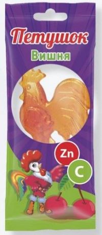Леденец петушок сердце континента с цинком вит. с вишня (ГУСЛИЦА ООО)