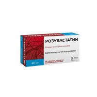 Розувастатин 40мг таб.п/об.пл. №30 (ФАРМПРОЕКТ)