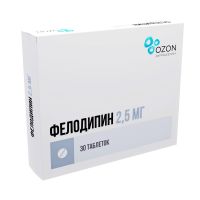 Фелодипин 2,5мг таб.п/об.пл.пролонг. №30 (АТОЛЛ)
