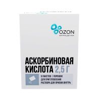 Аскорбиновая кислота 2,5г пор.д/р-ра д/пр.внутр. №5 пак. (АТОЛЛ)