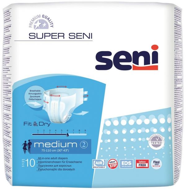Seni (Сени) подгузники super medium air №10 75-110 см (Белла ооо)