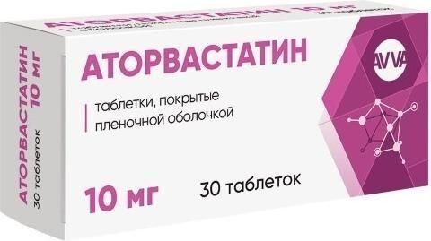 Аторвастатин 10мг таб.п/об.пл. №30 (Авва рус ао)