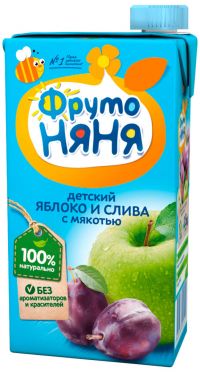 Фрутоняня сок 500мл яблоко слива с мякотью (ЛЕБЕДЯНСКИЙ ОАО)