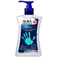 Aura (Аура) крем-мыло антибактериальное 250мл 2 в 1 (КОТТОН КЛАБ ООО)