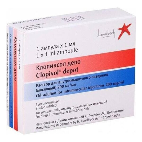Клопиксол депо 200мг/мл 1мл р-р д/ин.в/м. №1 (Lundbeck as_2)