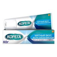 Корега крем д/фикс. зубных протезов экстра сильный 40мл мятный вкус (ГЛАКСО)