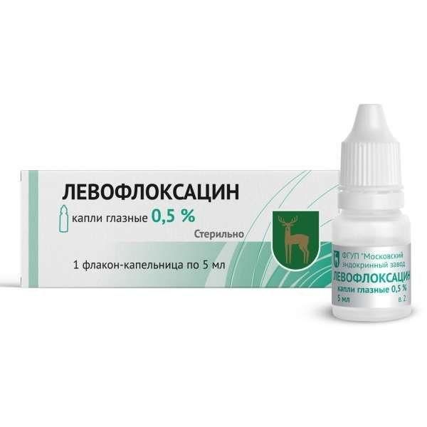 Левофлоксацин 0,5% 5мл капли глазн. №1 фл.-кап. (Московский эндокринный завод фгуп (эндофарм))