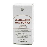 Женьшень 25мл настойка №1 фл. (ИВАНОВСКАЯ ФФ)
