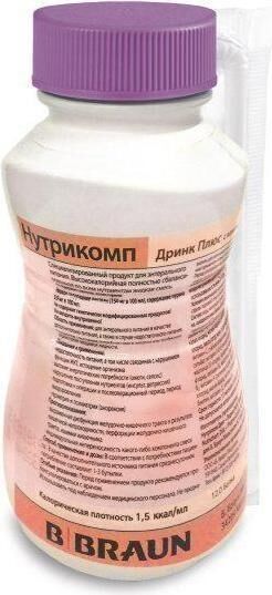 Нутрикомп дринк плюс 200мл смесь жидк.д/энт.пит. №1 бут.  клубника (Nutrichem diet und pharma gmbh)