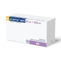 Агарта мет 50мг+850мг таб.п/об.пл. №60 (ГЕДЕОН РИХТЕР)