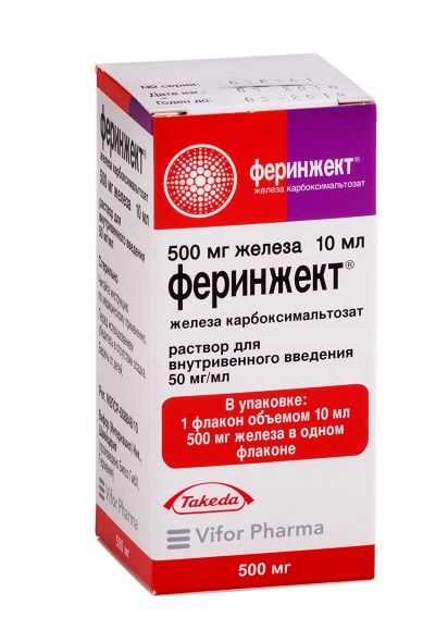 Феринжект 50мг/мл 10мл р-р д/ин.в/в. №1 фл. по цене от 4614.00 руб в Москве, купить Феринжект 50мг/мл 10мл р-р д/ин.в/в. №1 фл. (Idt biologika gmbh/vifor [international] inc.) в аптеке Фармленд, инструкция по применению, отзывы