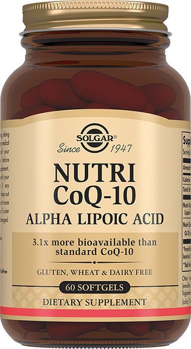 Solgar (Солгар) нутрикоэнзим q-10 с альфа-липоевой кислотой капс. №60 (Solgar vitamin and herb)