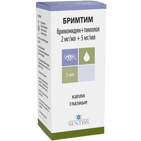 Бримтим 2мг/мл+5мг/мл 5мл капли глазн. фл. (Sentiss pharma pvt. ltd.)