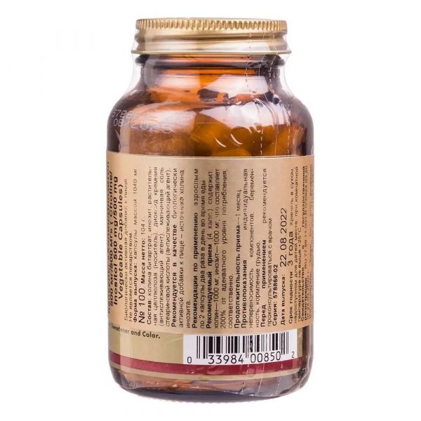 Solgar (Солгар) холин + инозитол капс. №100 (Solgar vitamin and herb)