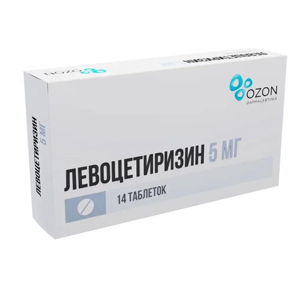 Левоцетиризин 5мг таб.п/об.пл. №14 (Озон ооо_2)