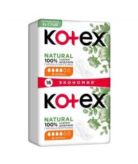 Kotex (котекс) прокладки natural №16 нормал (КИМБЕРЛИ КЛАРК)
