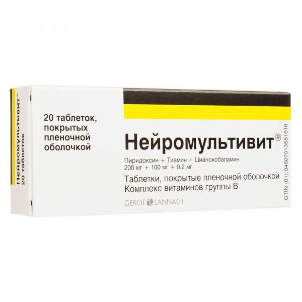 Нейромультивит таб.п/об.пл. №20 (G.l.pharma gmbh)