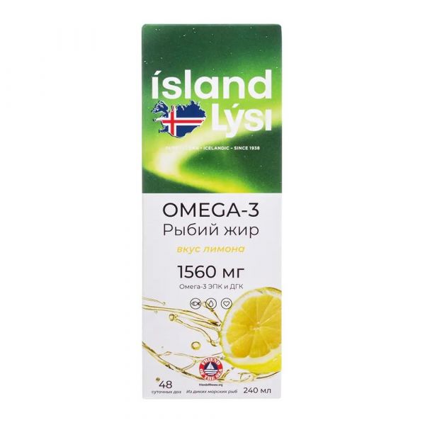 Лиси омега-3 рыбий жир 240мл лимон (Lysi hf_2)