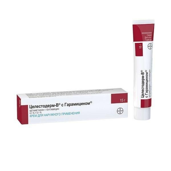 Целестодерм-в с гарамицином 15г крем д/пр.наружн. №1 туба (Schering-plough labo n.v.)