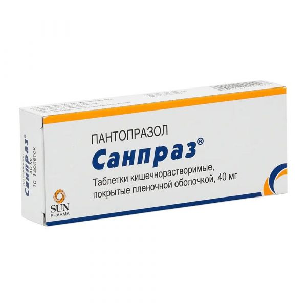 Санпраз 40мг таб.п/об.киш/раств. №10 (Sun pharmaceutical industries ltd.)