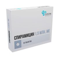 Спирамицин 1,5млн. ед таб.п/об.пл. №16 (АТОЛЛ)