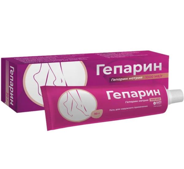 Гепарин 1000ме/г 30г гель д/пр.наружн. №1 туба (Фармпроект ао)