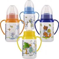 Курносики бутылочка для кормления 125мл с ручками сил.соска 11140 (МИР ДЕТСТВА)