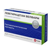 Леветирацетам 500мг таб.п/об.пл. №60 (ВЕЛФАРМ)