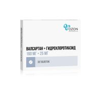 Валсартан-гидрохлоротиазид 160мг+25мг таб.п/об.пл. №30 (АТОЛЛ)