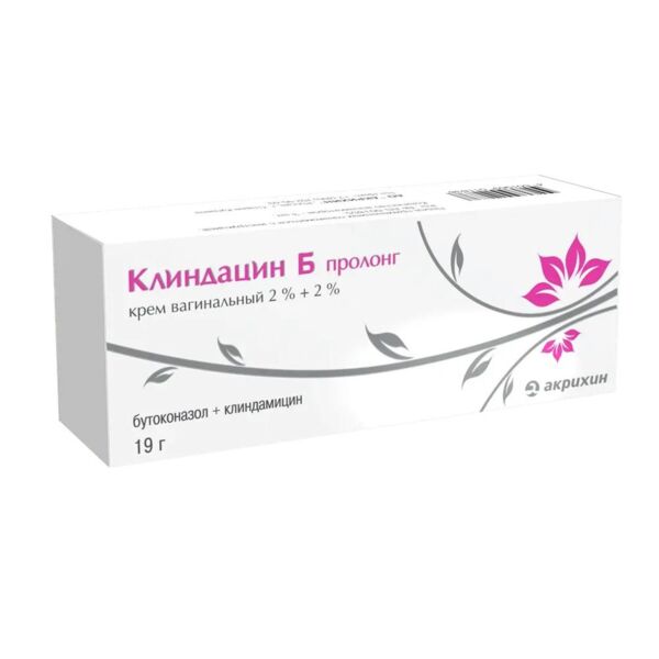 Клиндацин б пролонг 2%+2% 19г крем ваг. туба апплик.доз (Акрихин хфк оао_4)