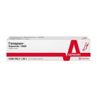 Гепарин 1000ме/г 50г гель д/пр.наружн. №1 туба (АКРИХИН)