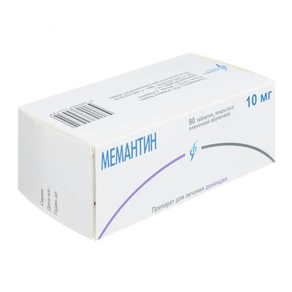 Мемантин 10мг таб.п/об.пл. №90 (Изварино фарма ооо)