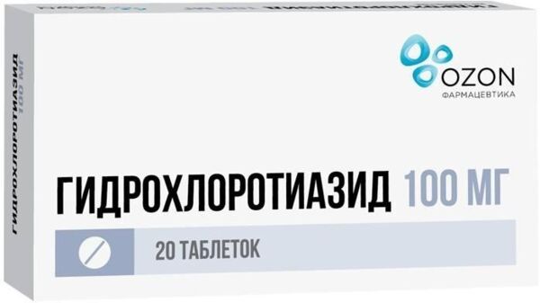 Гидрохлоротиазид 100мг таб. №20 (Озон ооо)