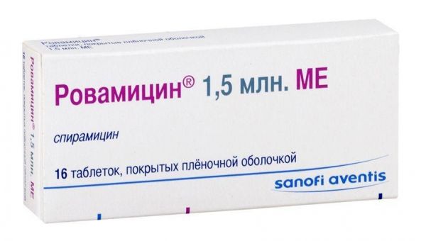 Ровамицин 1.5млн. ед таб.п/об.пл. №16 (Sanofi-aventis s.p.a.)